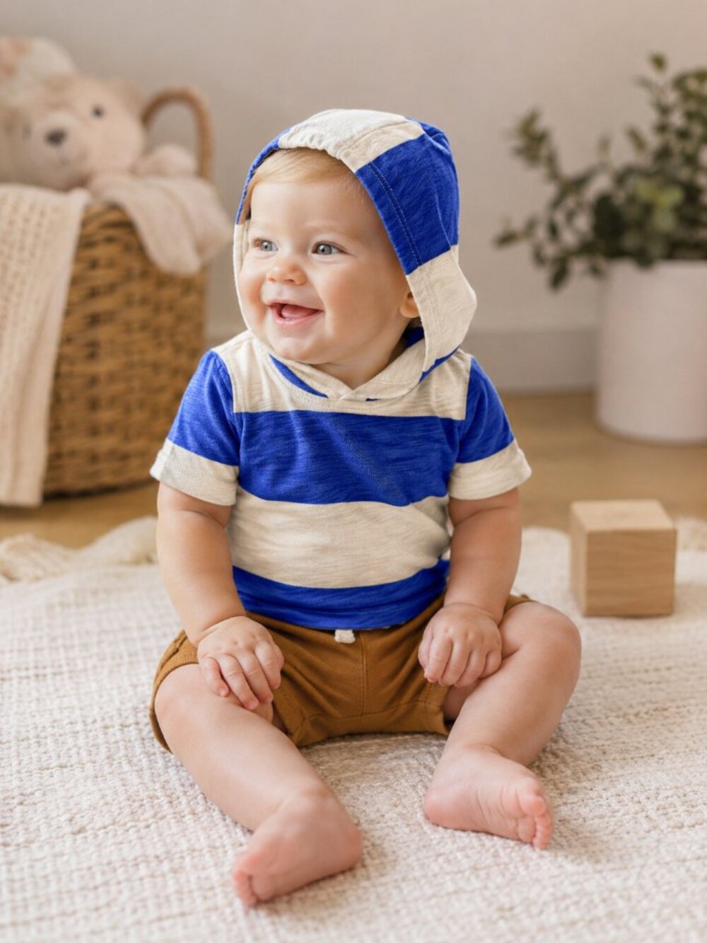 Carter’s Baby 3‑Piece Outfit 3M NWT Hooded Top Tee Shorts